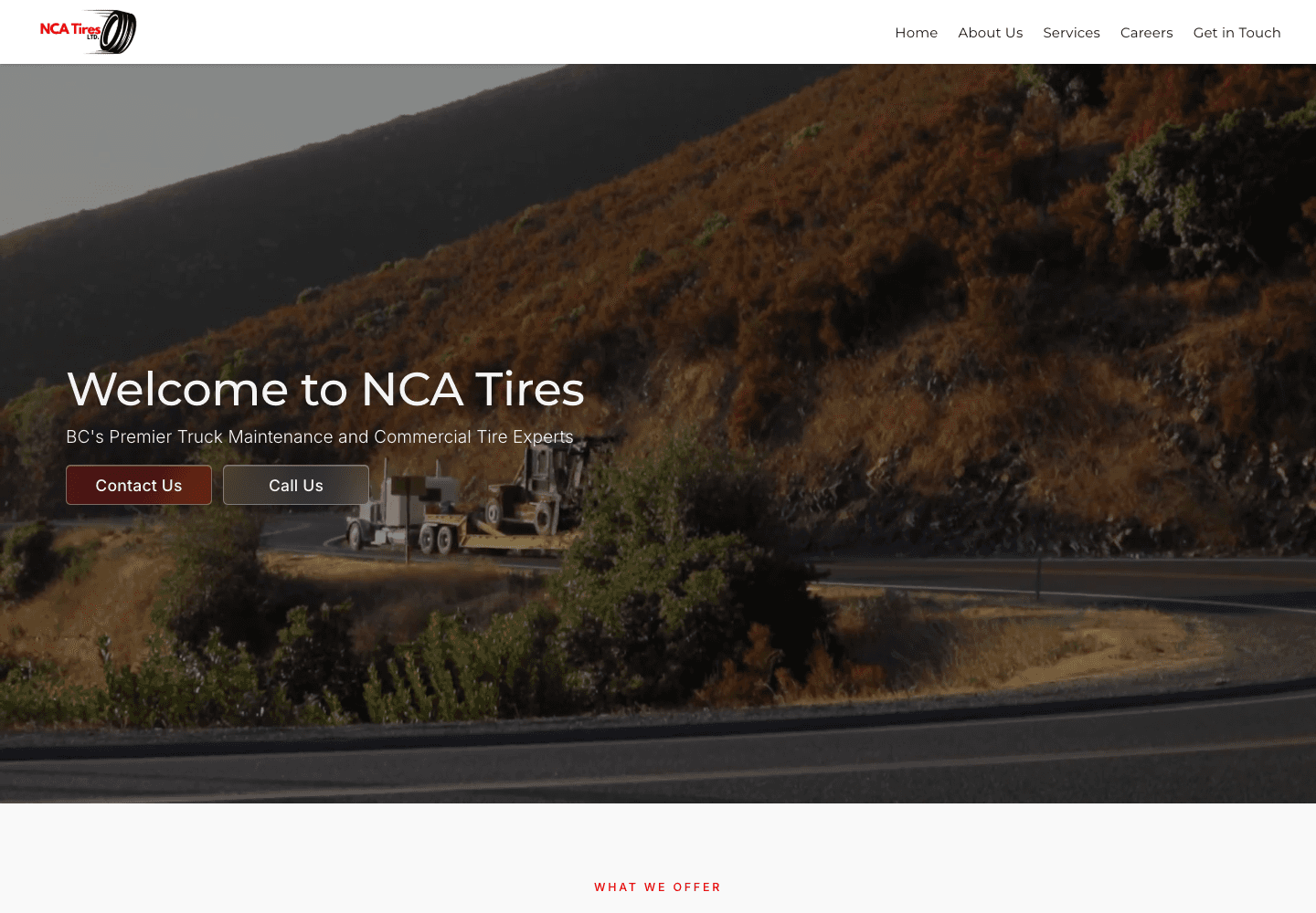 NCA Tires website preview
